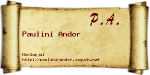 Paulini Andor névjegykártya