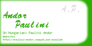 andor paulini business card